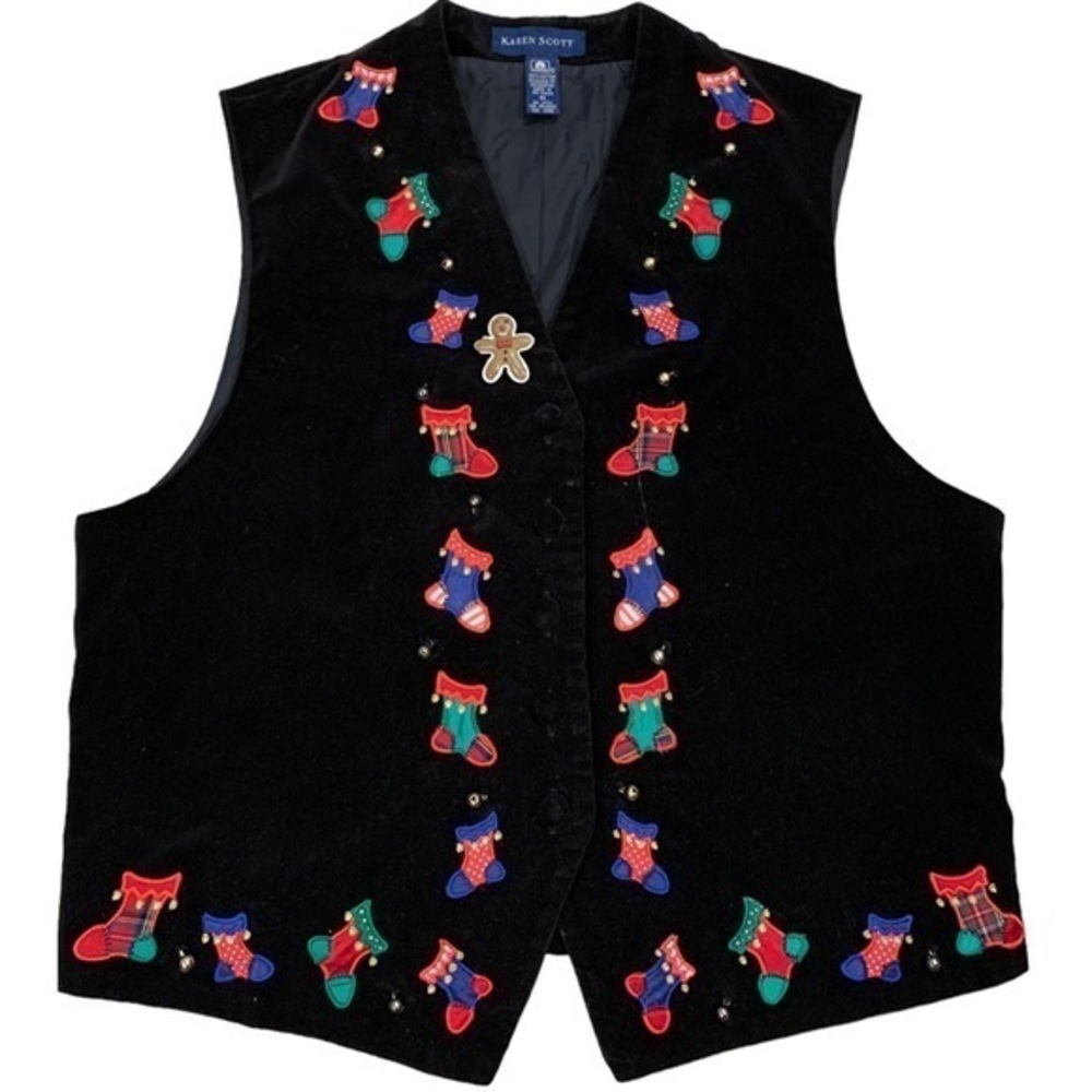 Karen Scott Ugly Holiday Christmas Bells Vest M